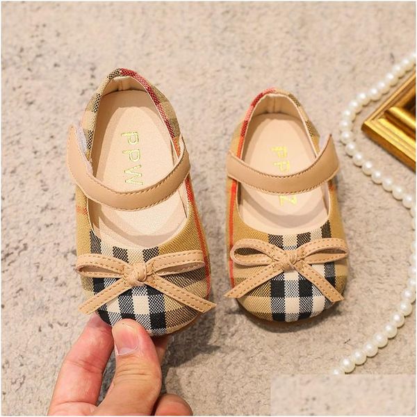 Turnschuhe Prinzessin Schuhe Baby Kinder weichklarer Kleinkind Mädchen Kinder Teller Stoff Single 0 3 Jahre alte Bogen Sandalen Drop Delivery matnit otuvn