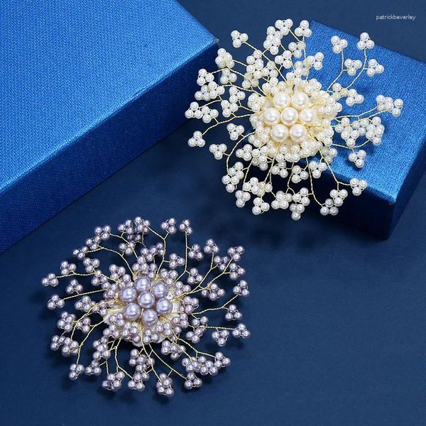 Spille imitazione alla moda imitazione perle fiocchi di neve temperamento spilla personalizzato eleganza di lusso accessori per abbigliamento da donna per pins