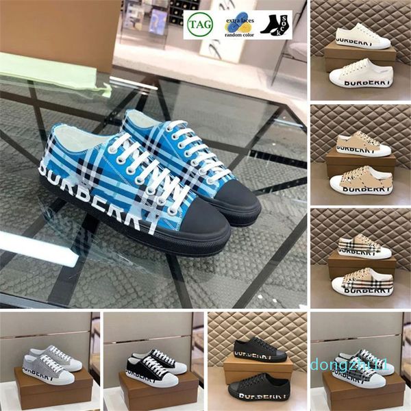 15a 2024 Designer Vintage Sneakers karierte Schuhe Gittermänner lässige Schuhe Kalbsleder geprägte Leder -Leinwand Schuhe gepatmt Nylon Trainer Plattform Sneaker