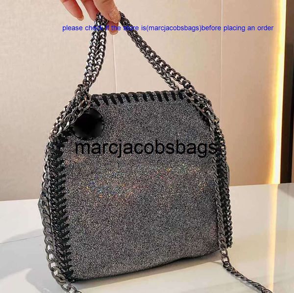 Stella McCartney Bag Tote Falabella Mini Bag Woman Woman Metallic Black Black Shopping Women Women Banking Leather Crossbody Bolsa Carteira Nicho de Nicho High Sense