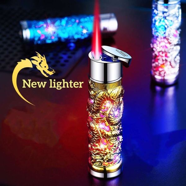 Creative 3D Relief Dragon Color Led LED mais leve à prova de vento Red Flame