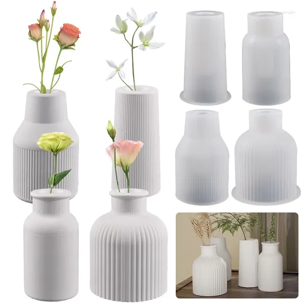 Vasos 4pcs vaso silicone resina molde de molde em forma de jarra de moldes de fundição epóxi para armazenamento de ornamentos de flores secas