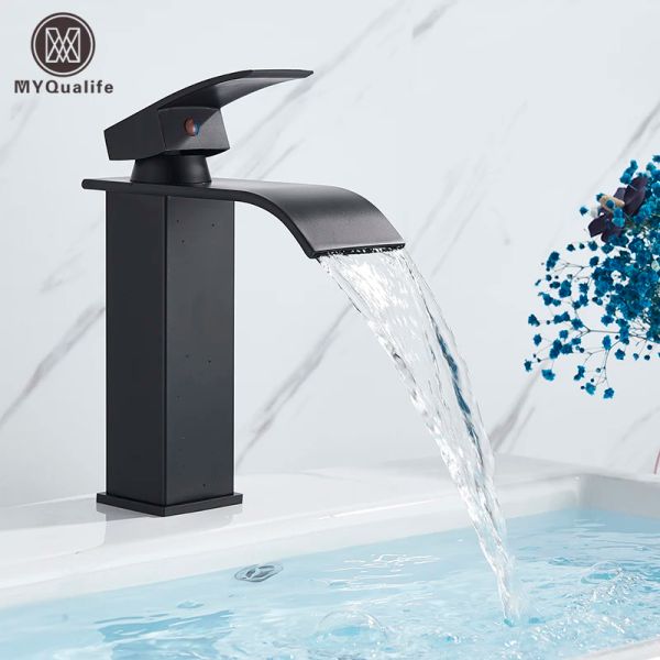 Defina o convés de varejo e varejo Mount Waterfall Bather Torneity Vasel Sinks Mixer Tap Tap frio e quente Tap