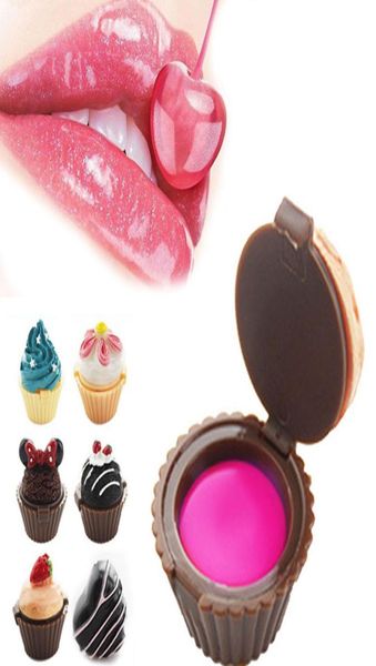 Cupcake Lip Gloss Balm 6 Glosses aromatizados Balm Christmas Secret Santa Lipgloss Lipstick Cake Chocolate Cherry Strawberry Cream GI5899402