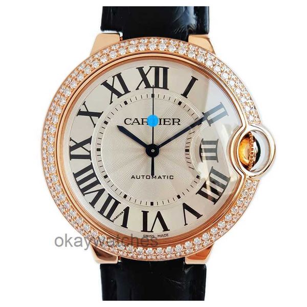 Unisex Dials Automatic Working Watches Carter Blue Ballon 36 Durchmesser Original Diamond Set Mechanical Watch Womens WJBB00091