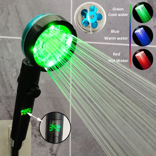 Impostare nuovi colori per la doccia a elica a LED Modifica i colori della doccia con i pulsanti di arresto regolabili doccia accessori per il bagno