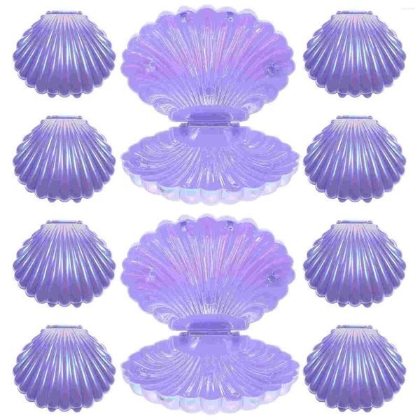 Teller 10pcs Shell Candy Boxes Aufbewahrungsbehälter Schmuckschachtel Hochzeitsfeier Gunst