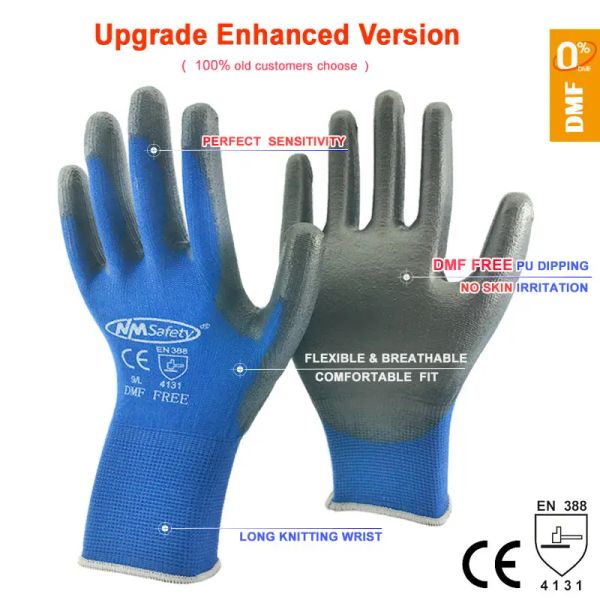 Handschuhe NMSeFety -Arbeit Handschuhe 12 Paare Gartenarbeit und industrielle Schutzsicherheitshandschuhe