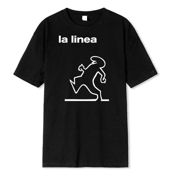 Camisetas masculinas grandes camisetas de montanha-russa La Linea TV Series Print Strtwear Men Strt Fashion Pure Cotton Tir Funny TS Tops Roupas Y240429