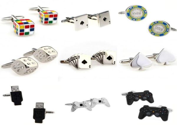 Gestione del gioco da dadi delle carte USB Cuffing Cuff Link 1 coppia Big Promotion5330110