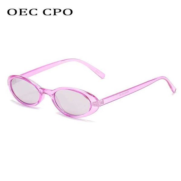 Jo1g Sonnenbrille OEC CPO sexy kleine ovale Damen Sonnenbrille 2023 Neue Mode Leopard braun heiße Sonnenbrille weibliche Retro Bunte Schatten Brille D240429