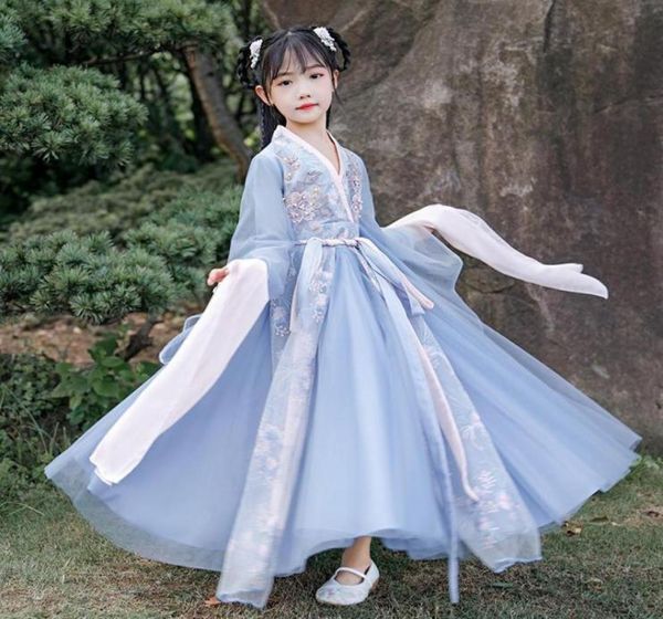 Altre arti e artigianato Summer Girls Rightided Skirt Chinese Style Inplet Fairy Costume Children039s Dance Dress Dance P6610963