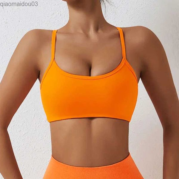 Aktif Gömlekler Tees Yaz Hızlı Kurutma Çelik Yüzük Ücretsiz Spor Bra Kadın Kemeri İnce Çapraz Çarpışma Güzel Yastık Seksi Yoga BRAL24029