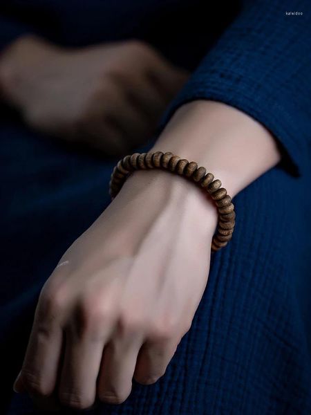 Strand Natural Nha Zhuang Agarwood Abacus Perle Bracciale Old Eaglewood Buddha Femmina maschile di artigianato