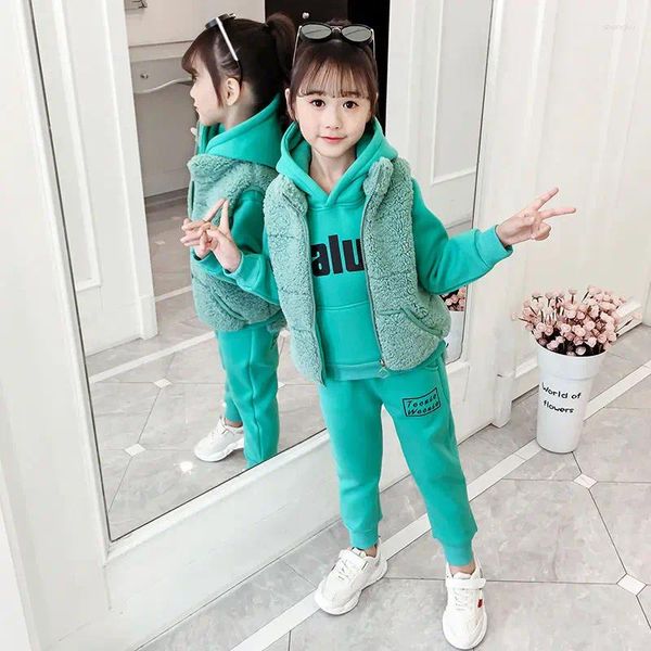 Roupas Conjuntos de roupas Spring Autumn Children Top Colet Pants 3 PCs Roupas adolescentes Coloque de moda Casual Casual Tiles de tracks 6 8 10 12 anos