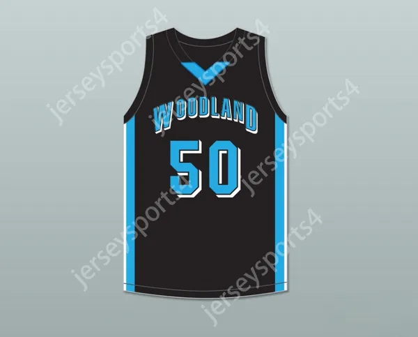 Alfândega de jovens/crianças personalizadas Rob Gronkowski 50 Woodland Hills High School Wolverines Black Basketball Jersey 2 Top Stitched S-6xl