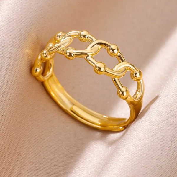 Anelli da nozze Donne Anelli in acciaio inossidabile anello di dito in oro per femmina Accessori per gioielli estetici semplici Regali fatti a mano Anillos Mujer