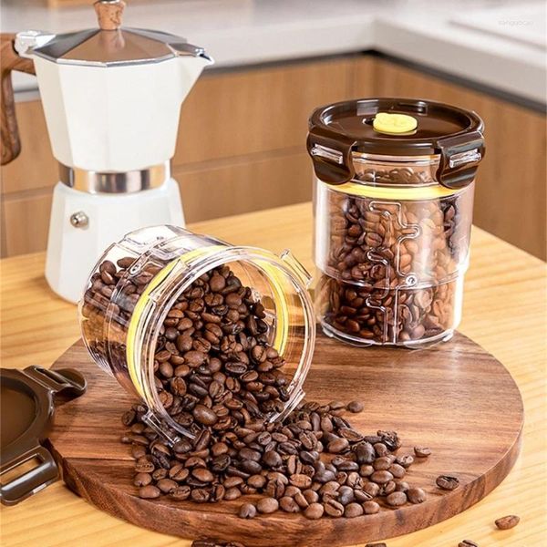 Garrafas de armazenamento recipiente expansível Fácil de usar o café apertado Café selado com jarra de preservação de vácuo de tampa