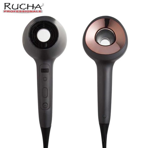 Secador de cabelo Rucha Professional Salon Hair Secer com sensor de toque Ion de 6 velocidades de aquecimento de 6 velocidades DC MOTOR 1600W Q240429