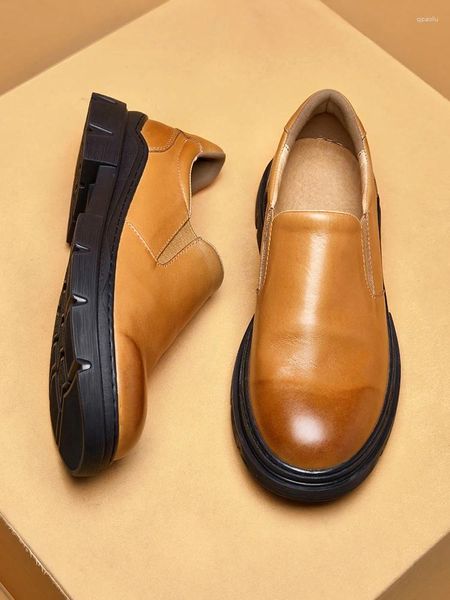 Sapatos casuais homem bem-sucedido homem de alta qualidade desgaste de couro com oxfords gentelmen terno de melhor camada com couro britânico vestido formal britânico