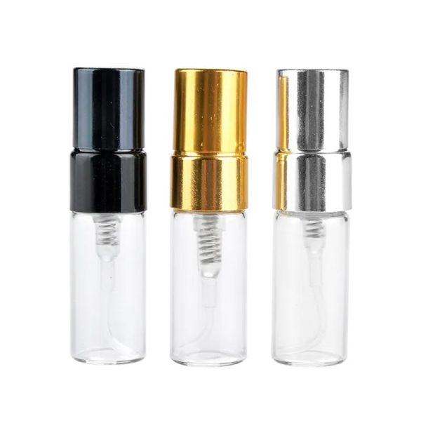 Оптовая бутылка для стеклянной парфюмерии 3 мл с распылителем и бумажными коробками для пустой упаковки парфума zz