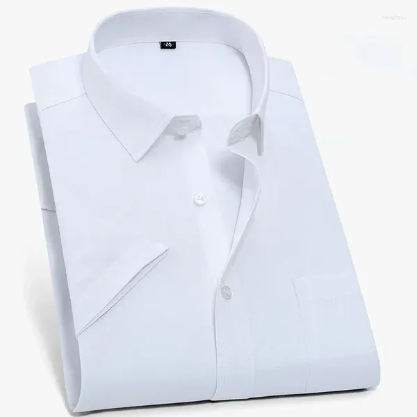 Camicie casual da uomo camicia da uomo manica corta manica bianca blu bianca blu abito elastico formale comodo elastico più dimensioni