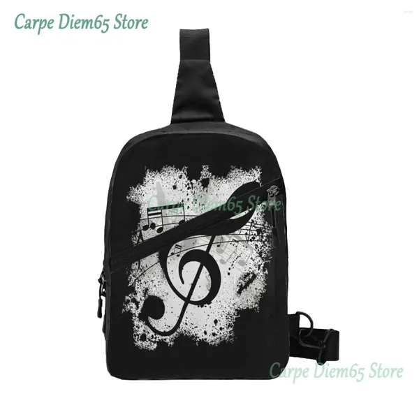 Рюкзак Sling Bag Black Music Note Abstract Destbod