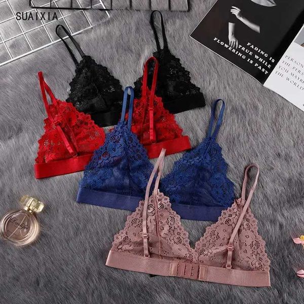 Reggiseno francese sexy in pizzo pieno ragazza fiocco avvolto petto senza torace senza stl tubo anello top bottom biancheria bianche da donna anti-guanto y240426