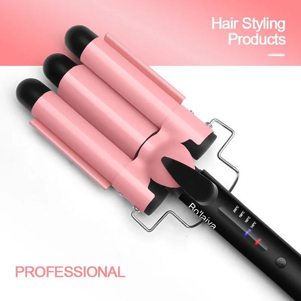 Zauberstab Curling Iron Hair Curler Triple Barrels Keramik professionelle Waver Styler -Werkzeuge Ionische Pflege 240423