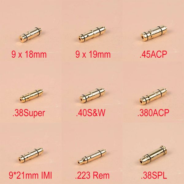 Ottica 9mm .380acp .40sw .45acp .223 addestramento laser proiettile a secco a secco per allenamento laser cartuccia rossa addestramento laser addestra