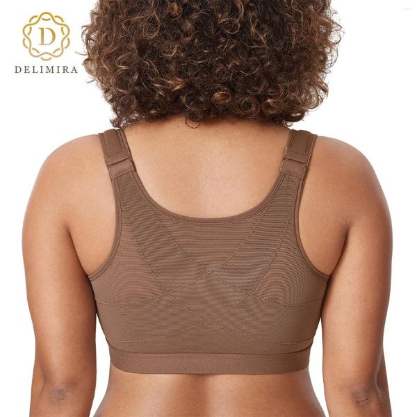 Bras Delimira Women's Full Coverge Front Closure Filo Support Free Back Posture Bra d DD E F G