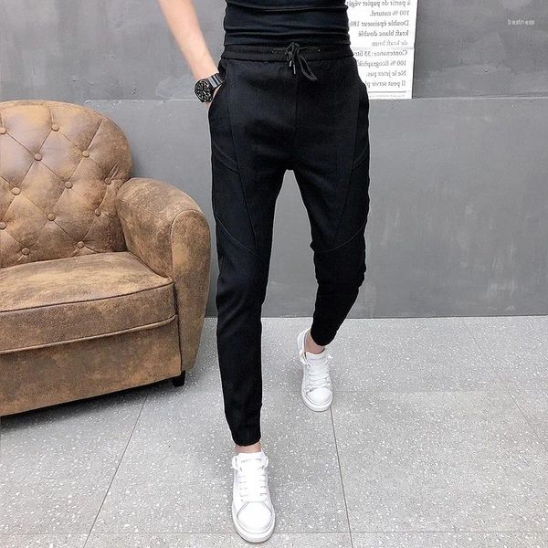 Erkekler Pantolon Pantalones Hombre Koreli Lüks Giyim Kargo Erkek Yüksek Kaliteli Bahar Sonbahar İnce Fit Joggers Pantolon Çalışır Giyim