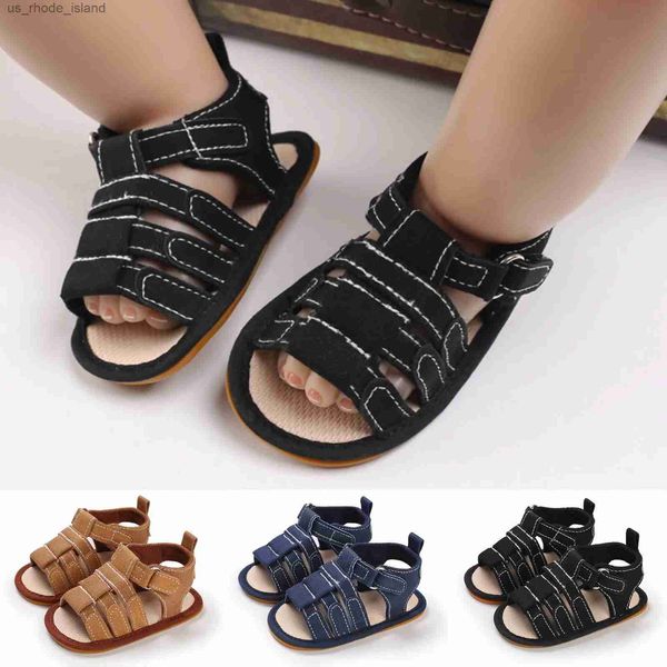 Sandali 0-18 metri Summer Boys and Girls Black Fashion Summer Scherte Sump First Walking Sole in gomma morbida sandali sandali morbidi in gomma morbida Solel240429