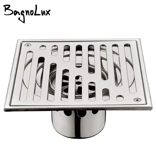Impostare Bangnolux Sus 304 in acciaio inossidabile per doccia quadrata per scarpe piastrelle Inserto per scarpe da pavimento quadrate griglie per drenaggio del bagno Drains Deterino