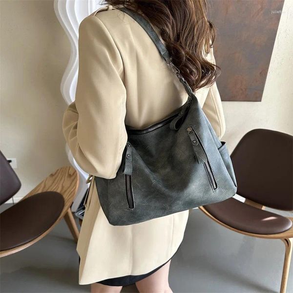 Draw String America Ladies Pendlertasche Herbst Fashion Einfacher Schulter Retro großer Kapazität Single Totes Messenger