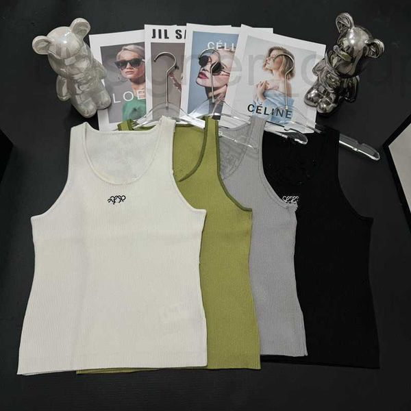 Camisoles Tanks Designer Luxury 24 İlkbahar/Yaz Yang mi Aynı moda ince uyum ve yaş azaltma örme tank üstü kadınlar için xtct