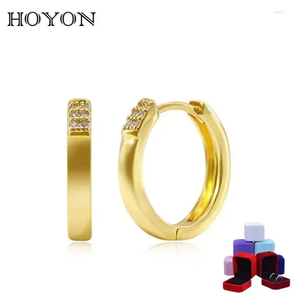 Brincos do garanhão Hoyon for Women 2024 Design Sense Light Luxury Jóias de luxo de luxo liso Gold Bound Round Girlfriend Ship Free Ship