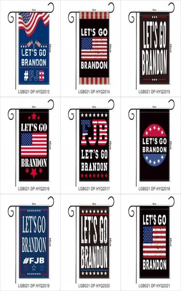 O mais novo Lets Go Brandon Garden Bandle 30x45cm EUA Presidente Biden FJB Bandeiras ao ar livre Decoração do quintal American Flags Banner Ornaments2351144