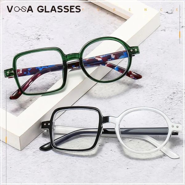 Óculos redondos de moda moldura homens homens lentes clara lentes quadradas óculos óculos de óculos de óculos femininos para 240424