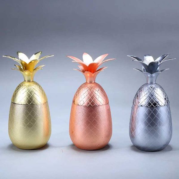 Taglie di ananas tamburo/tazza Mosca Mule Cup è disponibile in 3 colori (oro in rame in argento) - Strumento da bar per tazza da bevanda da cocktail J240428