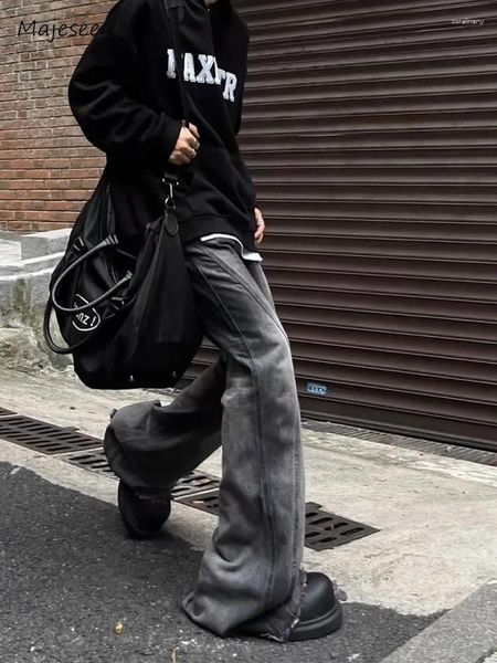 Jeans maschi maschi gradiente solido colore a colore autunno comodo in stile coreano in stile coreano casual casual hip-hop college boys morbido