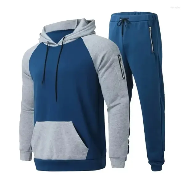 Herren -Trainingsanzüge kontrastieren Sportset Plus Size Fashion Casual Lose vielseitig zwei Stück für Kleidung