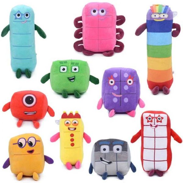 Peluş Bebekler 10 PCS Karikatür Numarası Peluş Bebek Oyuncak Eğitim Dolgulu Film TV Numarası Oyuncaklar Çocuk Hediyesi Erken Çocukluk Eğitim Bebeği T240428