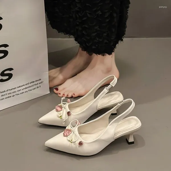 Kleiderschuhe Frauen High Heels Sandalen speicherte Zehenschuhen Sommer Luxus 2024 Mode Slingback Flip Flops Pumps Zapatillas Objektträger