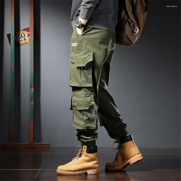 Pantaloni da uomo più taglia 5xl 6xl cargo tattico uomo fashion hand casual maschio multi tasca pantaloni joggers nero verde