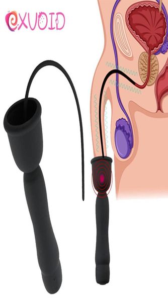 Exvoid Penis Pinis Vibratore Dilatatore suona il pene maschio inserisci dispositivi uretral catetere giocattoli sessuali per uomini massaggio prostata anale x0324442496