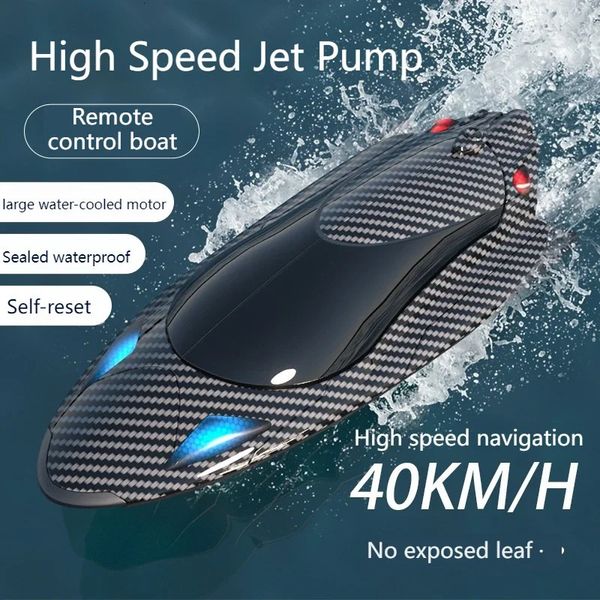 FY011 2.4G Crianças adultas Speedboat Electric Racing Water Brinqued Boat Boat de alta velocidade Turbojet Control Remote Boat Presente de Natal 240417