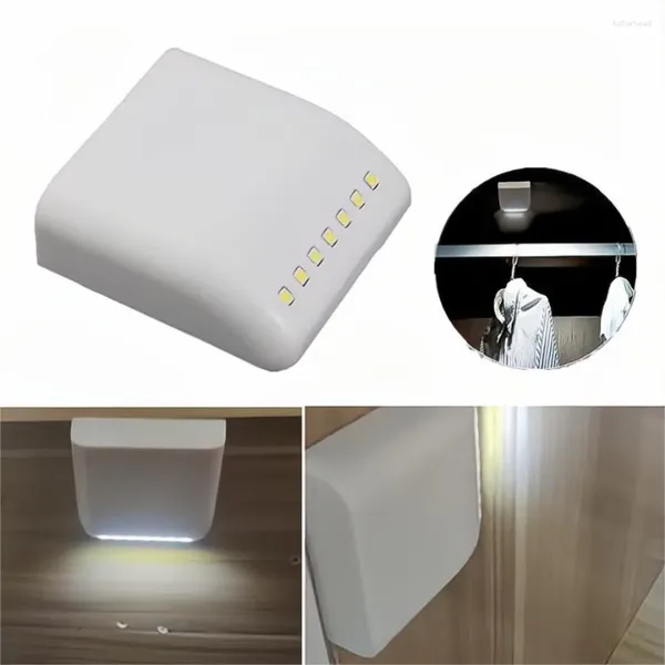 Luci notturne Phlanp 7leds Armadietto della cerniera interna del guardaroba Abbonamento Sensore della camera da letto armadio per la casa cucina