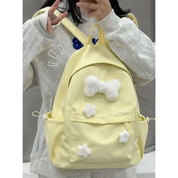 Kadınlar Ins Sevimli Sırt Çantaları Japon Kawaii Yıldız Kemik Sırt Çantası Büyük Kapasite Kore Boş Zamanlı Tatlı Moda Öğrenci Schoolbags Y2K 240426