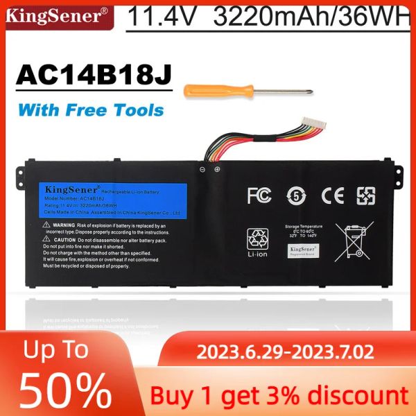 Studio Kingsener AC14B18J AC14B13J Батарея для ноутбука для ACER ASPIRE E3111 E3112 E3112M ES1531 MS2394 B115MP EX2519 N15Q3 N15W4 11.4V